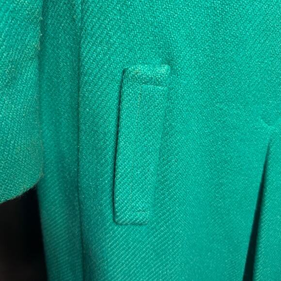 Vintage 1950s Joseph Magnin Emerald Green Wool Coat Mod Swing Style Mid Century - Picture 10 of 16